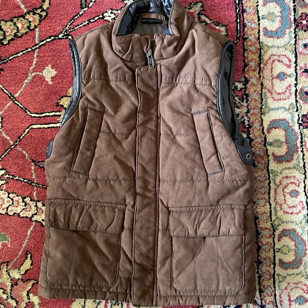 Brown suede like boys vest